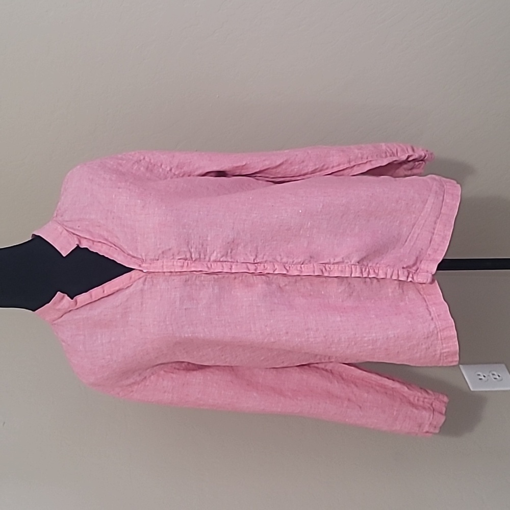 Murano Baird McNutt Red100% Linen Button Down Long Sleeve Shirt Size Large